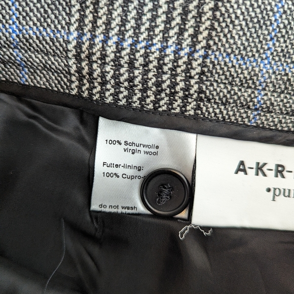 Akris Punto Plaid schurwolle Virgin Checked Wool Tapered Trouser Pants Sz 10 - Picture 3 of 5